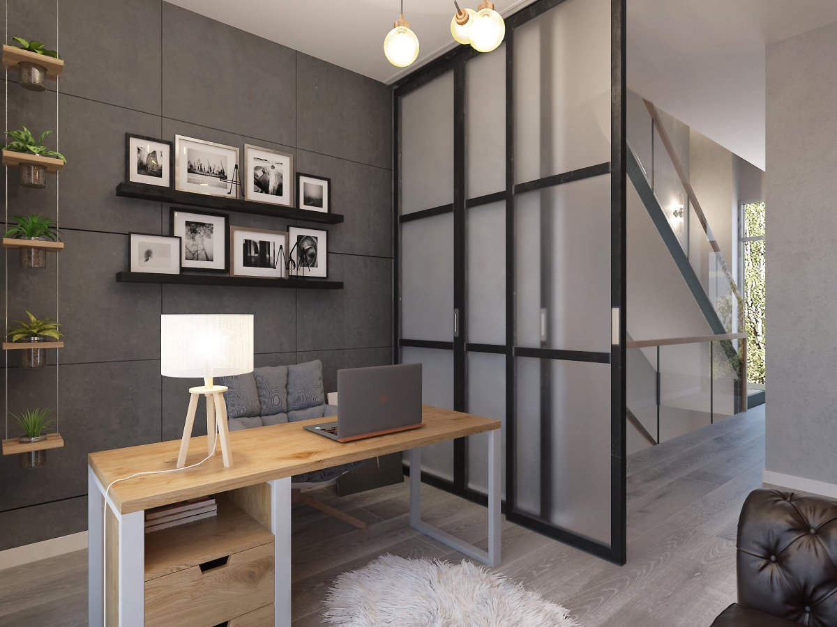 Зонирование прихожей и гостиной Минимализм