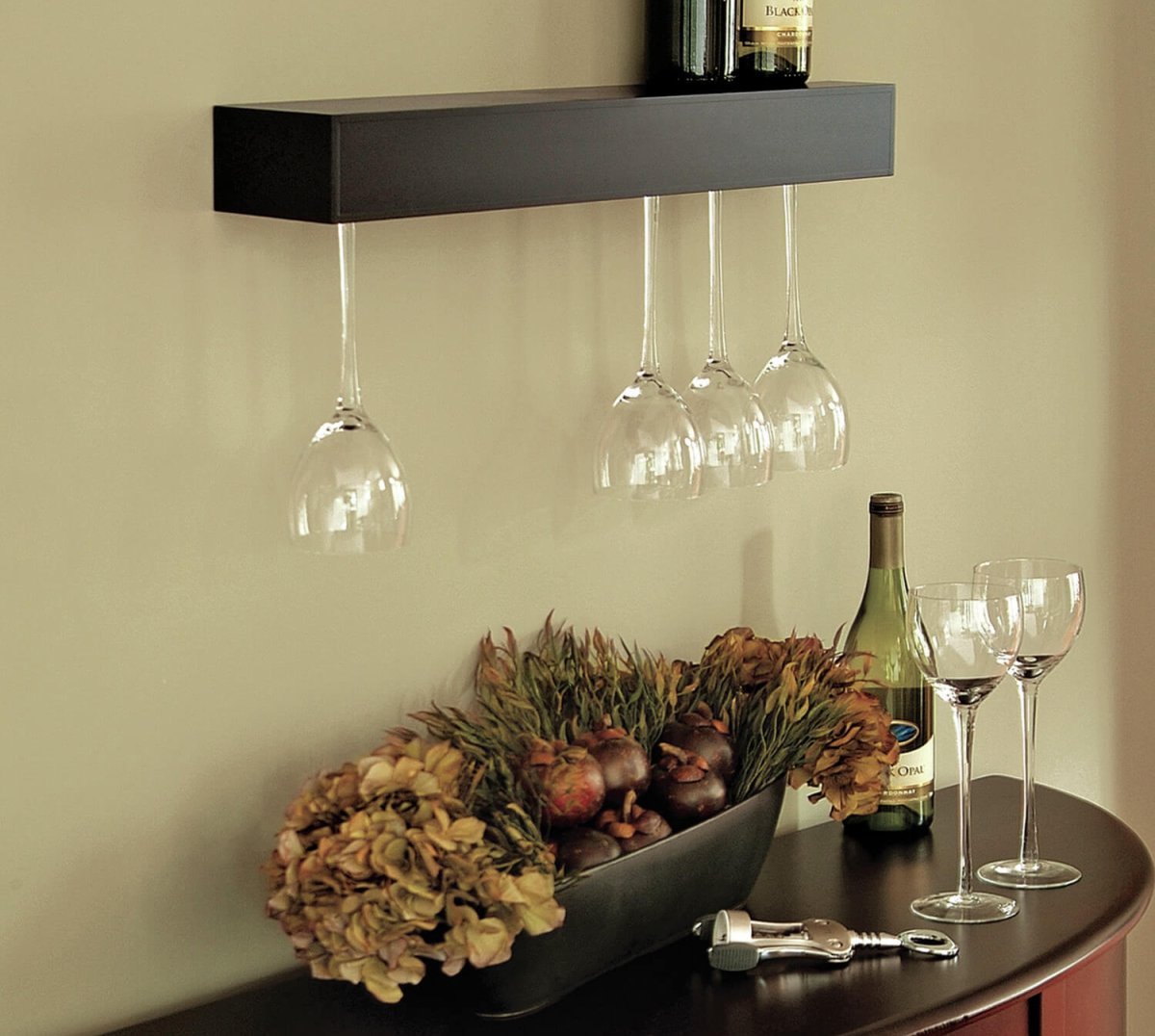 Полки для бокалов на кухню