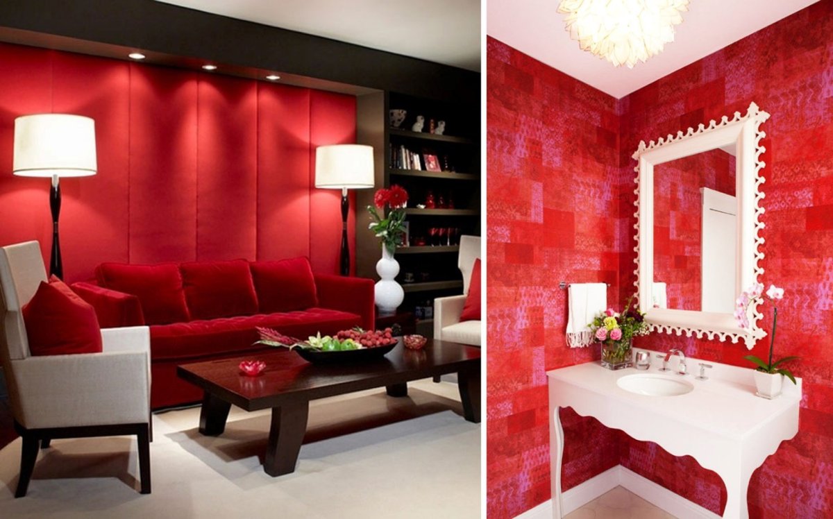 Черный светильник на бордовой стене