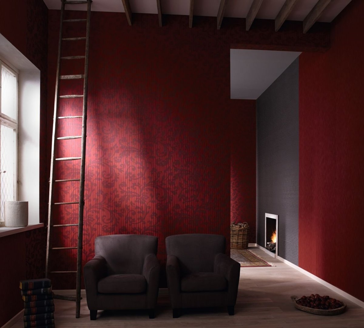 Бордовый цвет в интерьере
