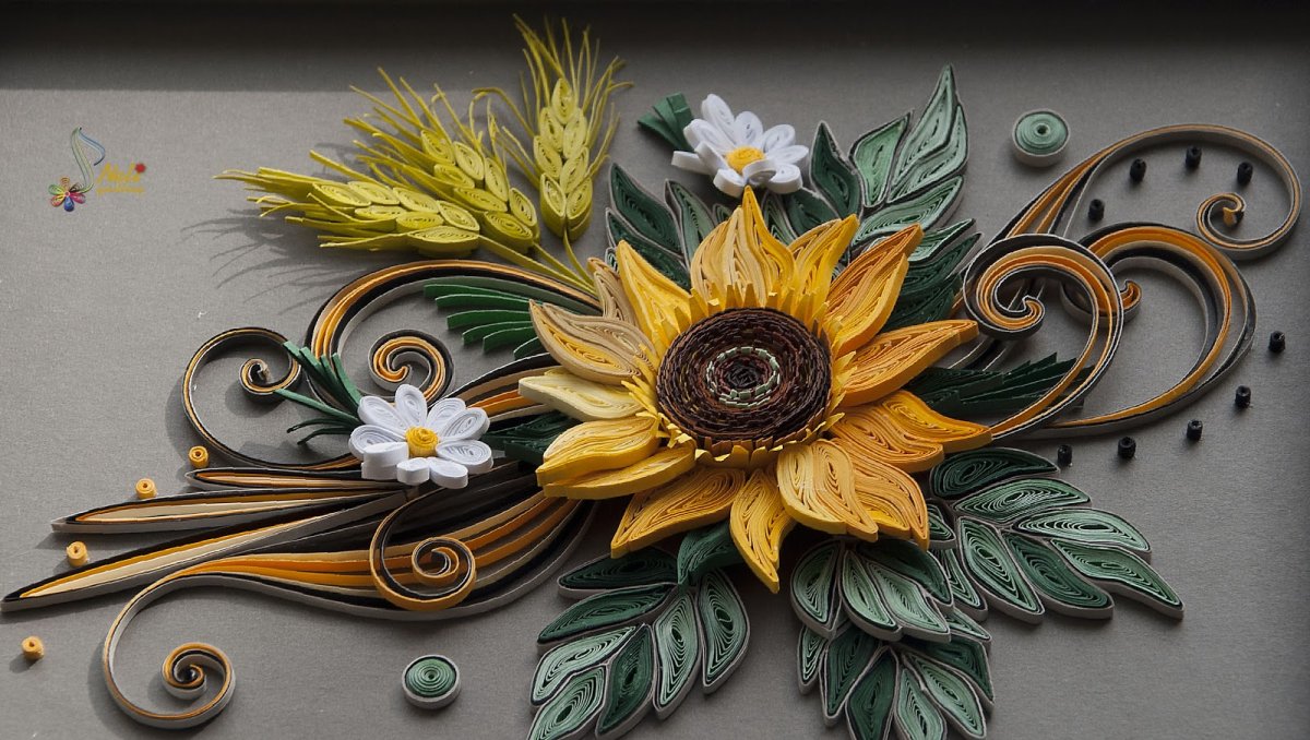 МК пуансеттия в технике квиллинг