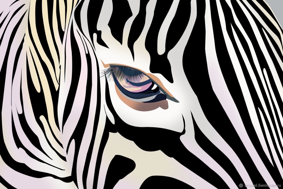 Зебра живопись