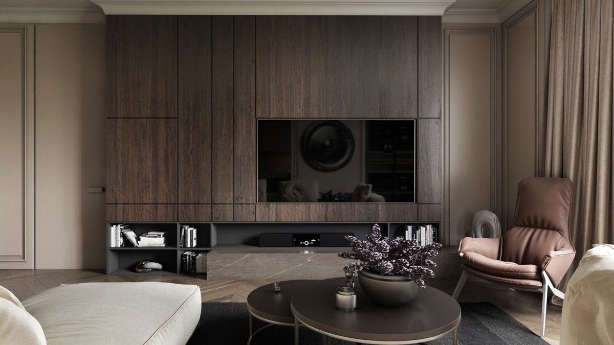 Комната с большим телевизором