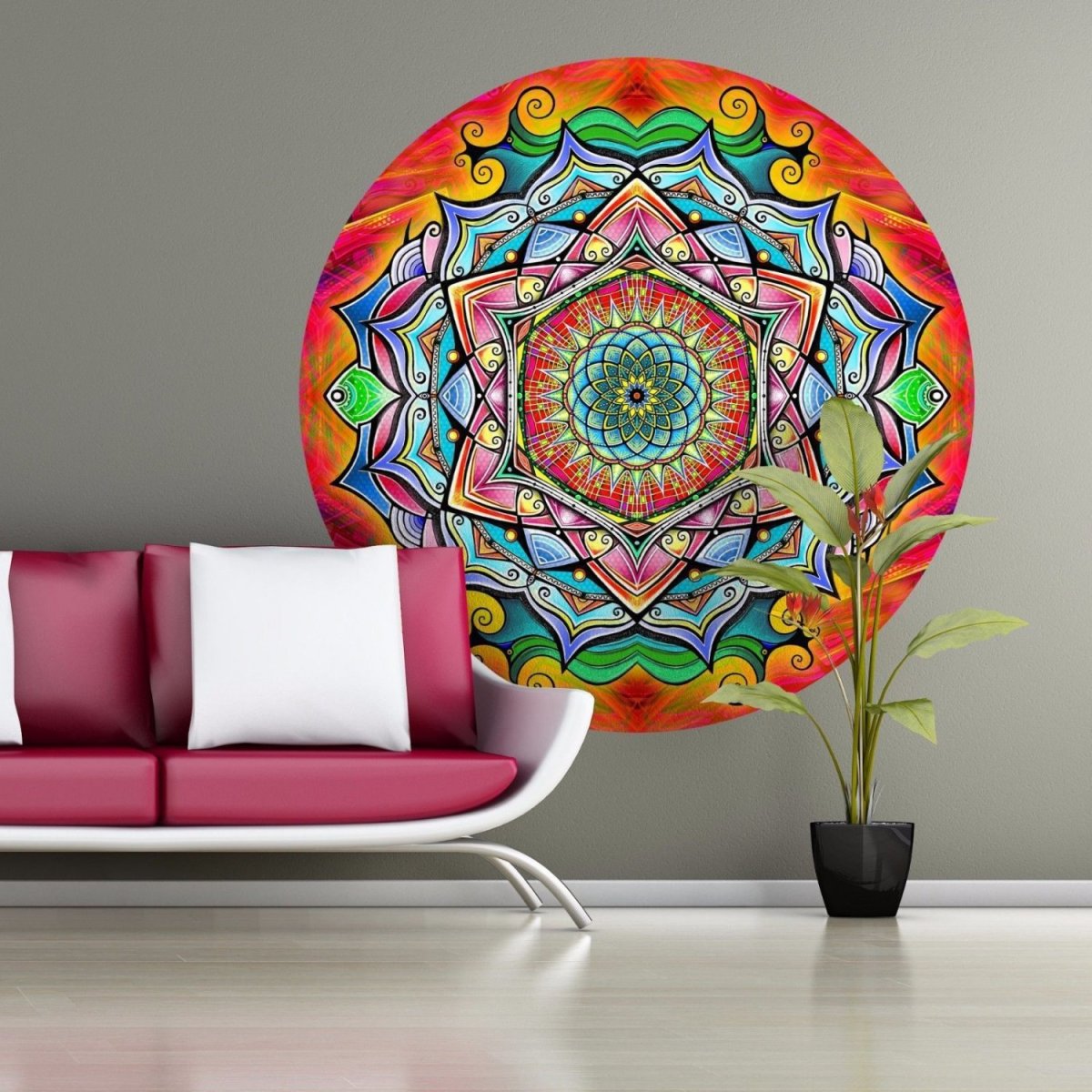 Мандала на стене кухни