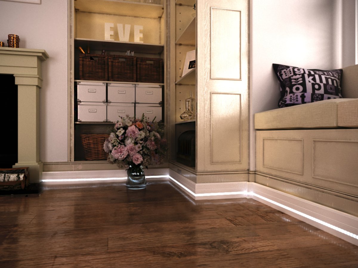 Плинтус алюминиевый с led подсветкой Braz line