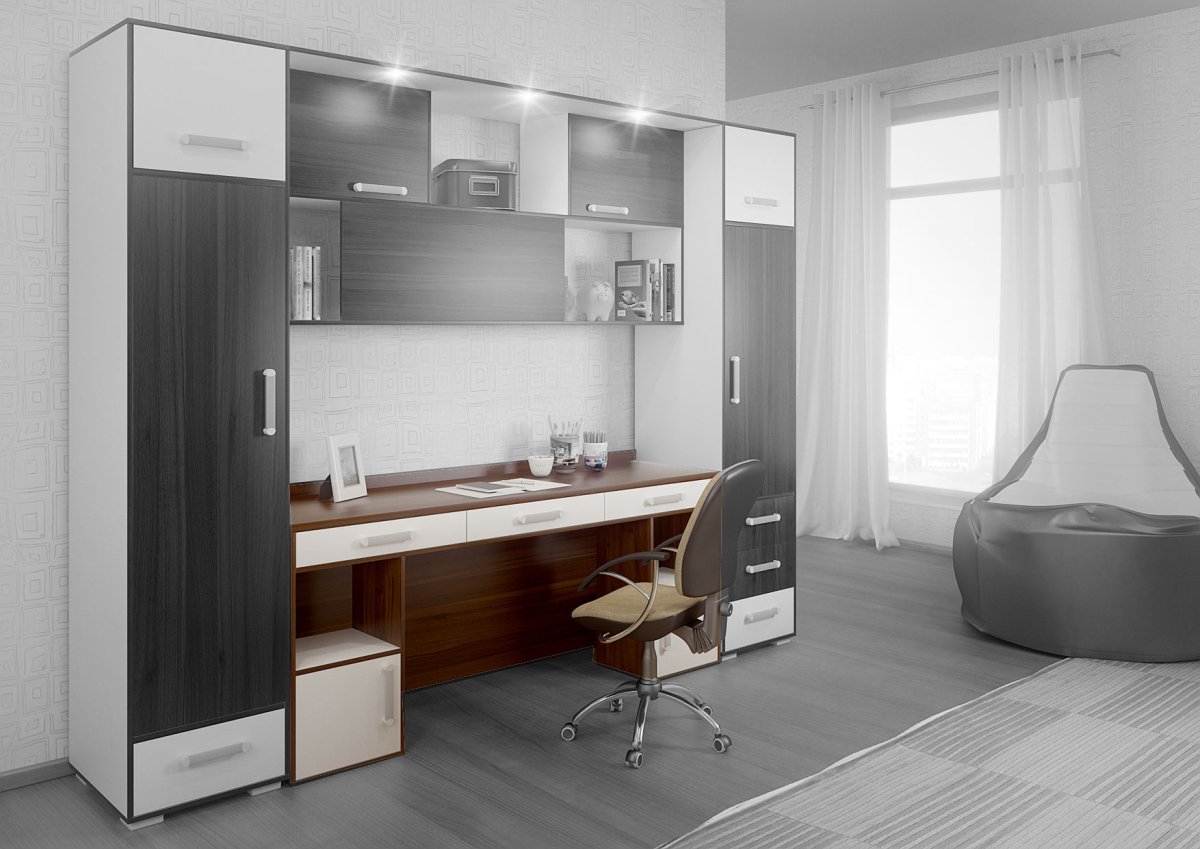 Письменный стол встроенный в шкаф