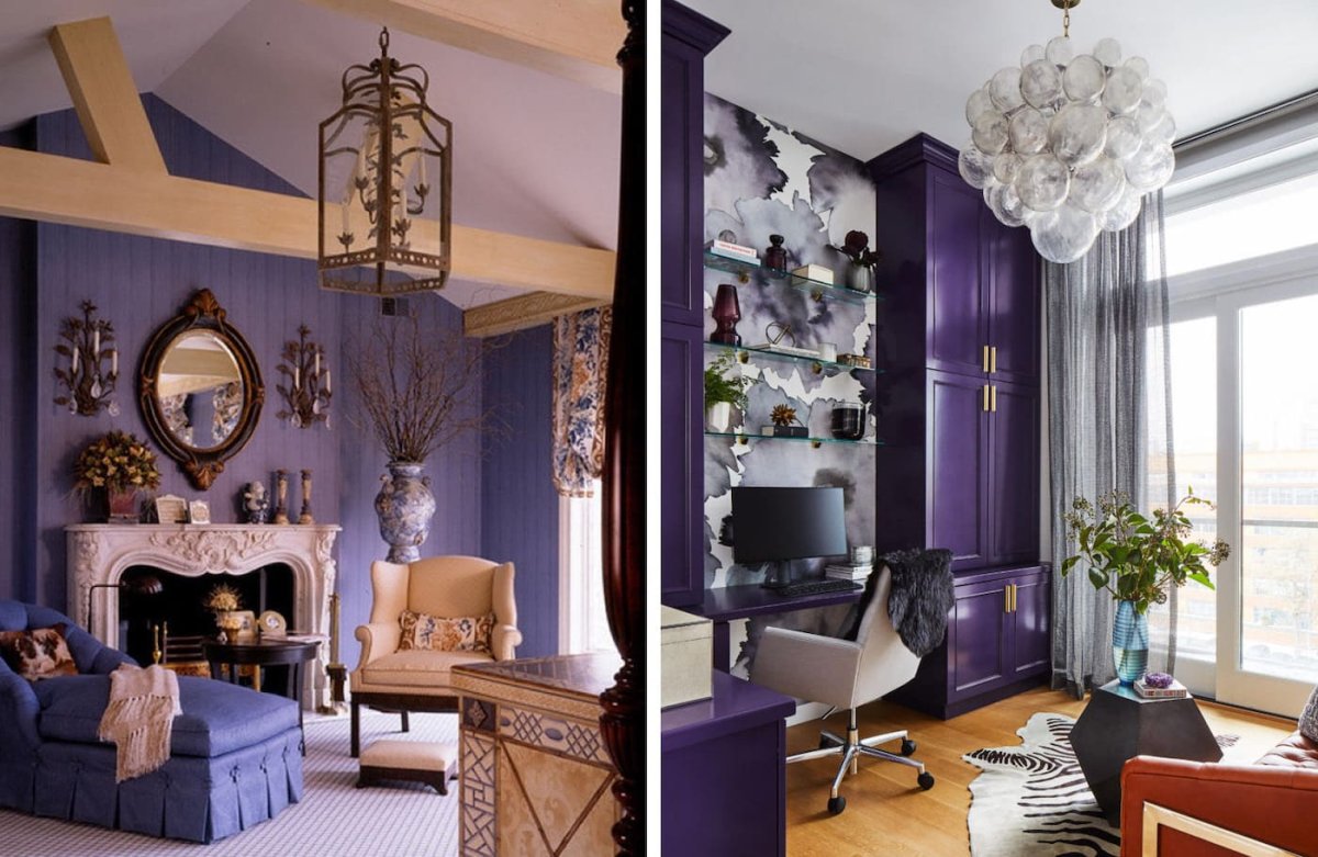 Фиолетовый цвет в интерьере 2022