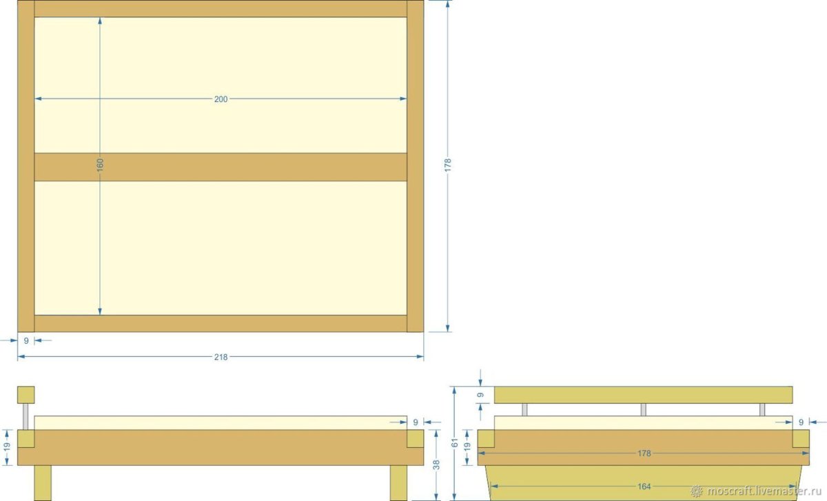Кровать из бруса 150х150