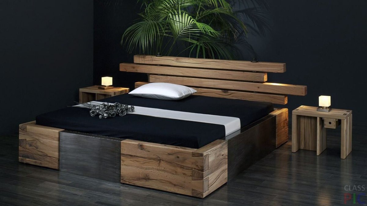 Кровать из массивного бруса