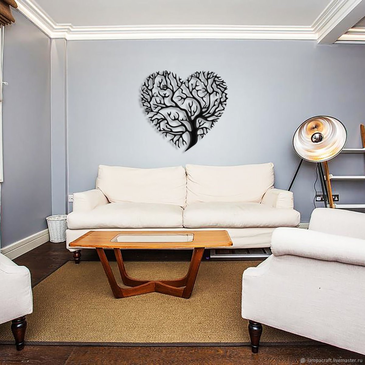 Декор на стену в гостиную над диваном в современном стиле