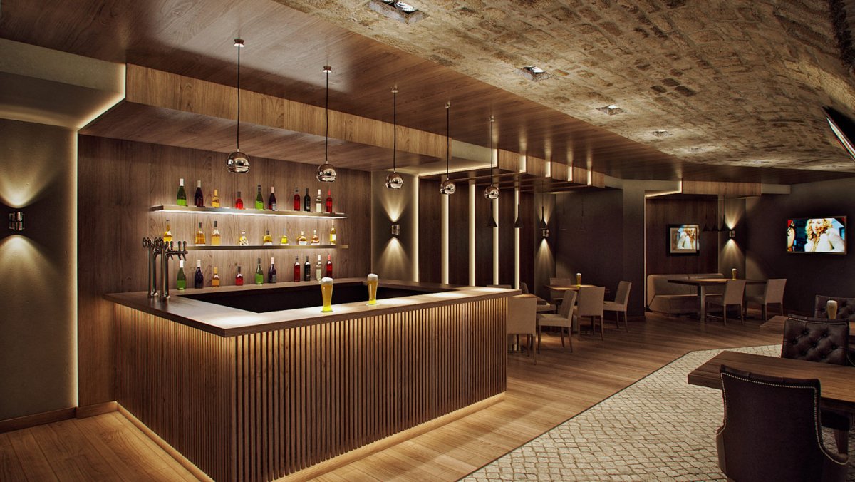 Барная стойка интерьер кафе