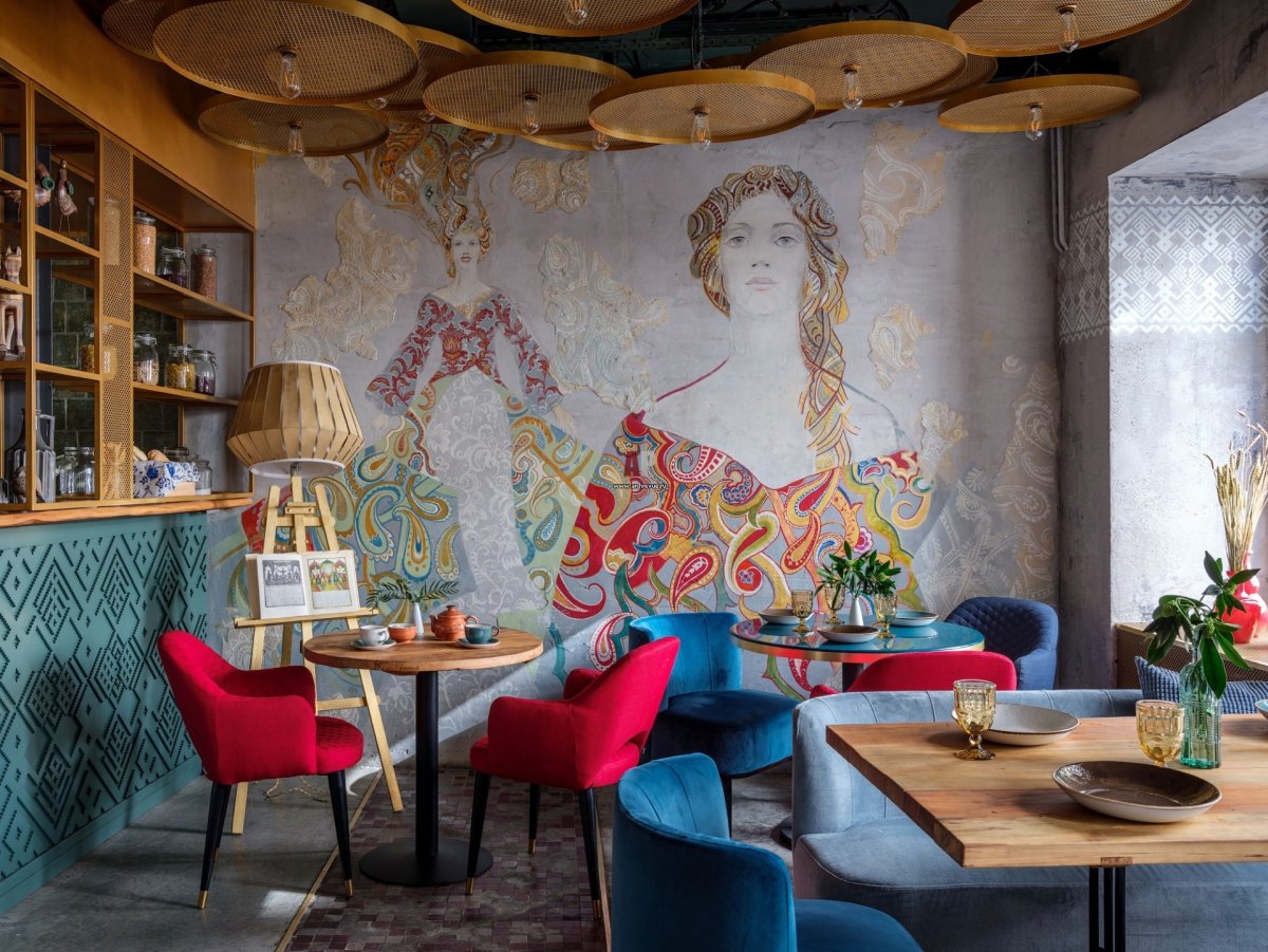 Интерьер модного кафе