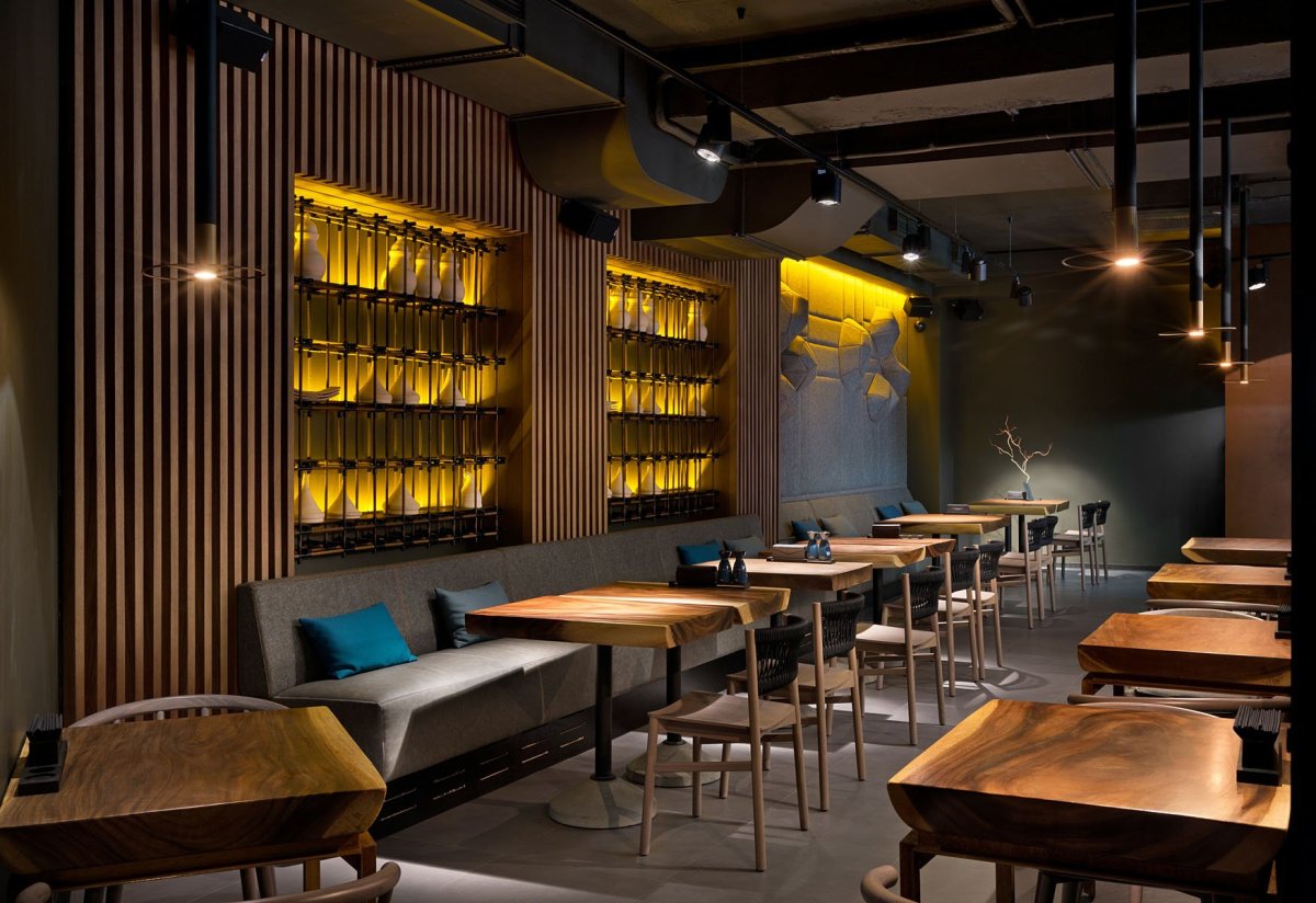 Дизайн интерьера кафе природный