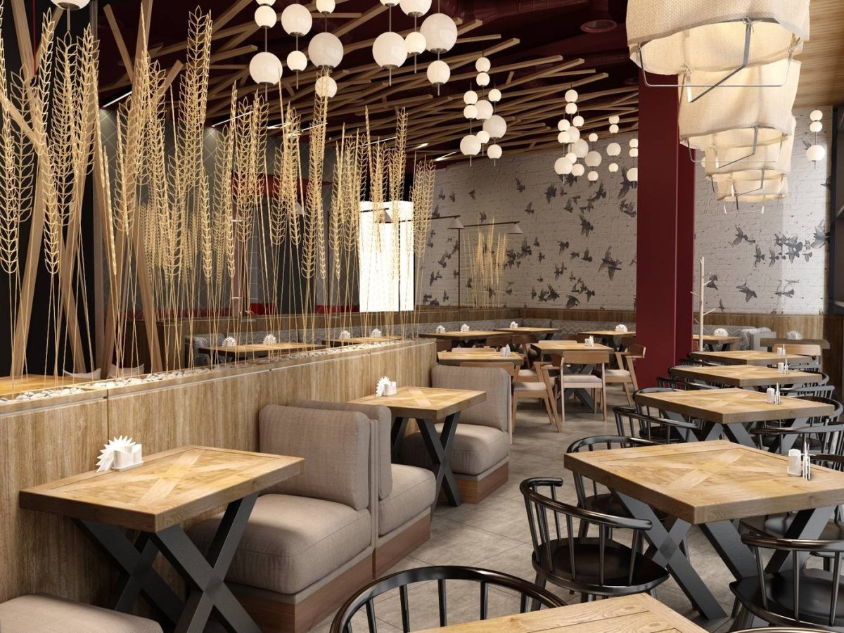 Кафе в торговом центре интерьер