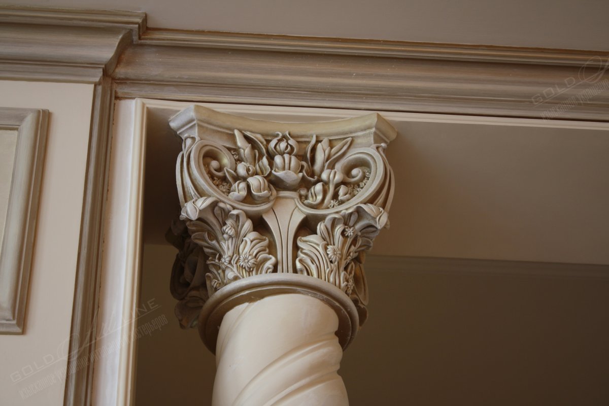 Гипсовые карнизы на ригеле