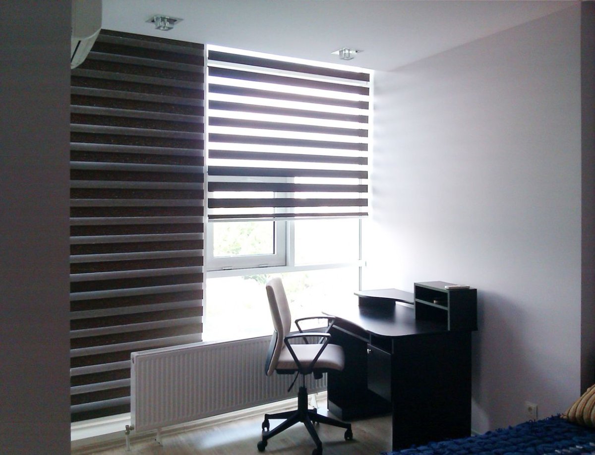 Шторы в широкую горизонтальную полоску