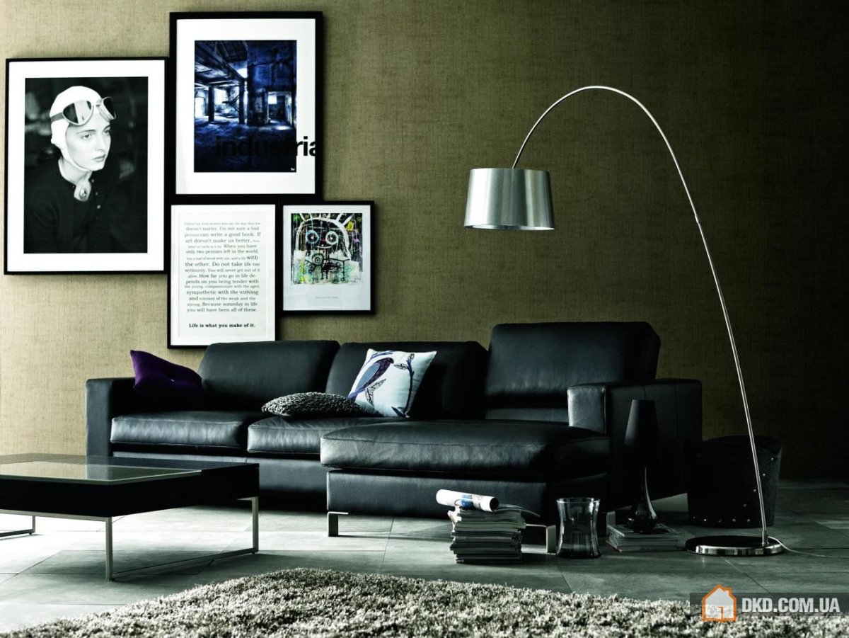 Серый диван в интерьере