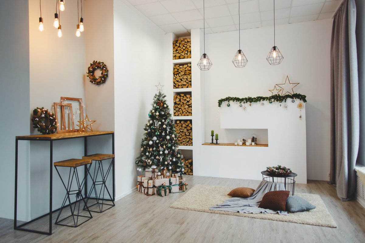 Новогодний лофтовый интерьер