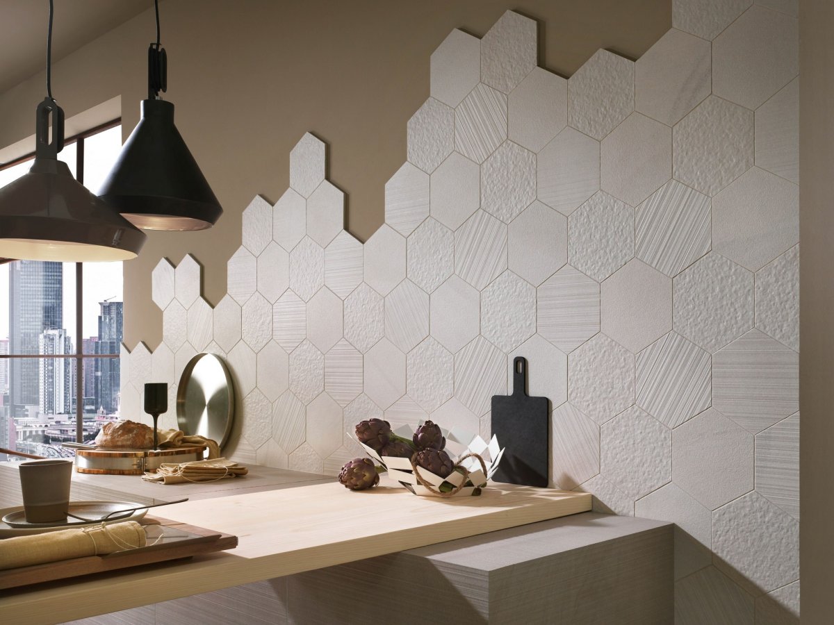 Фартук из плитки Гексагон