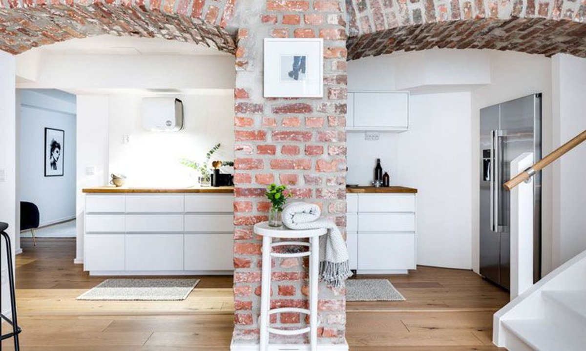 Кирпичная арка в интерьере