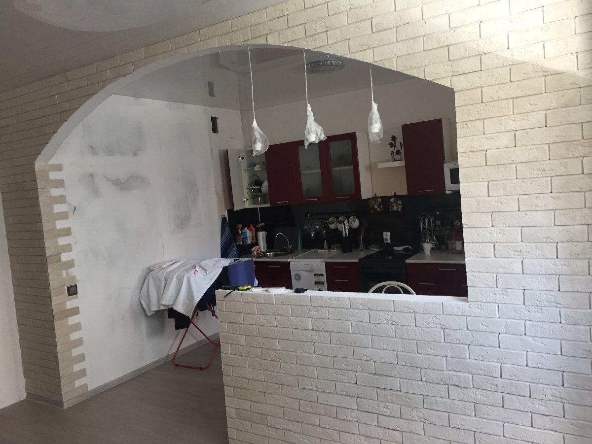 Отделка арки декоративным камнем