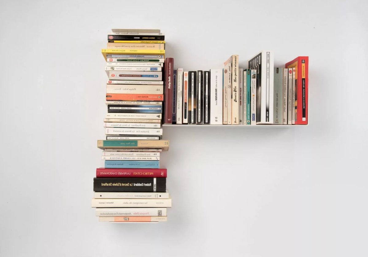 Полка с книгами и цветами