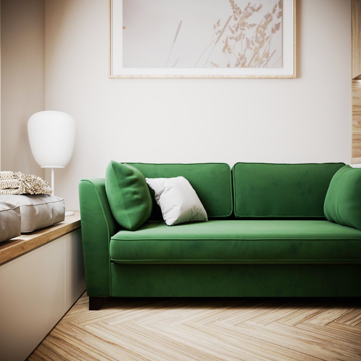 Гостиная в зеленых тонах