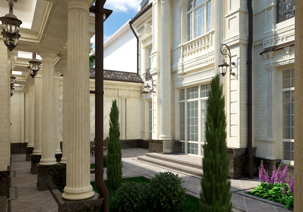 Красивые фасады с лепниной