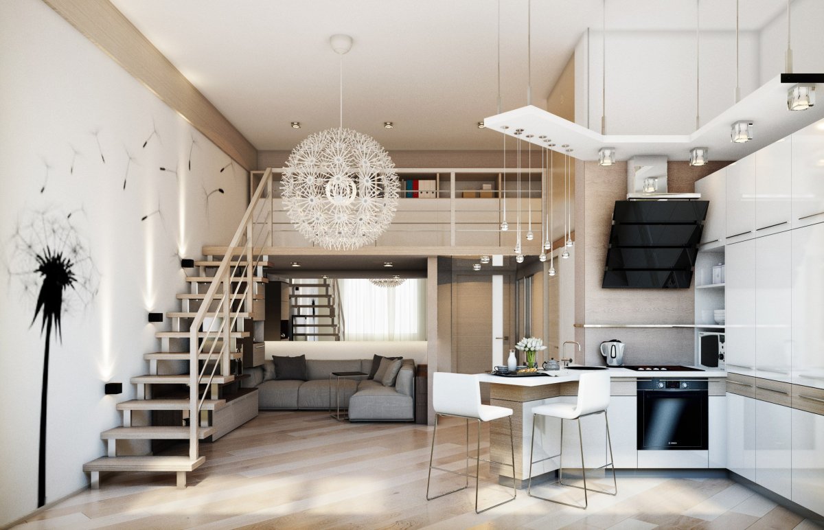 Двухуровневый лофт 50 кв м