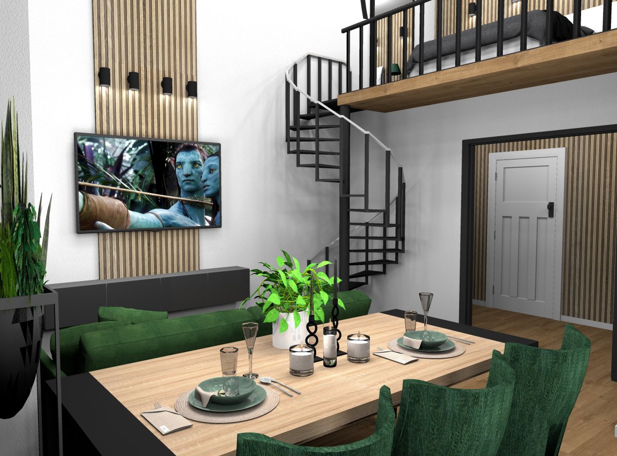 Двухуровневая апартаменты студия 20кв м