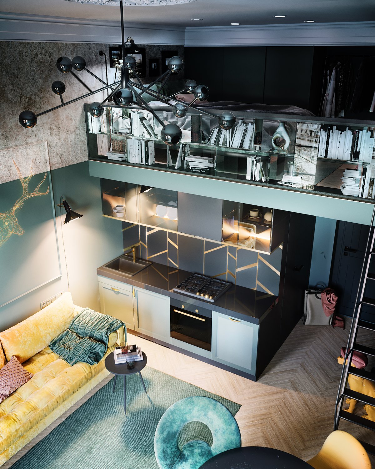 Двухуровневая студия 20 5 кв м