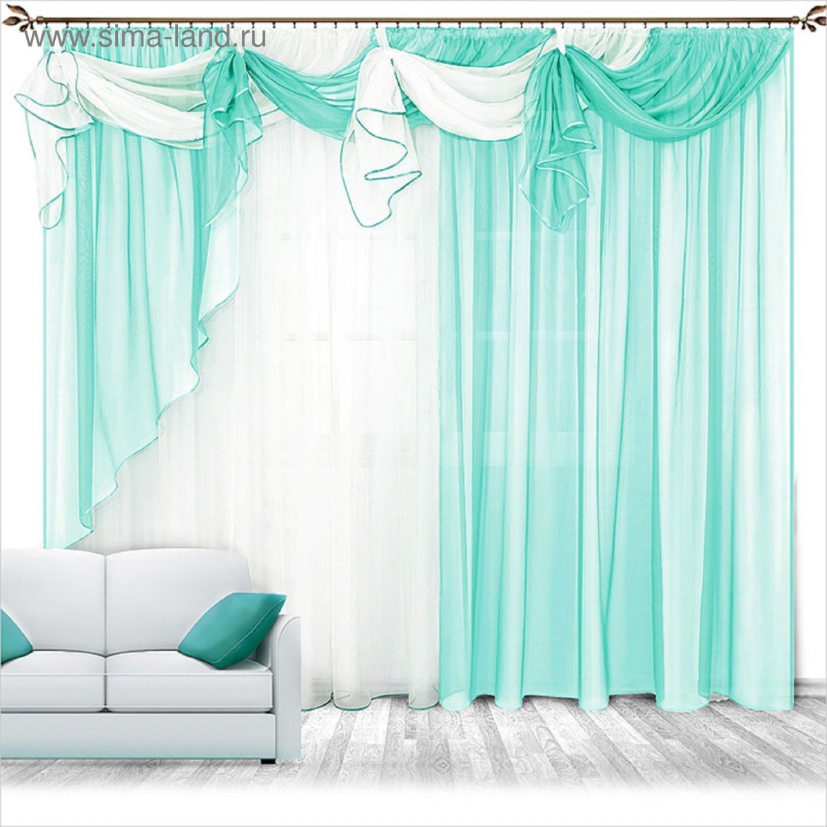 Шторы Верди морская волна