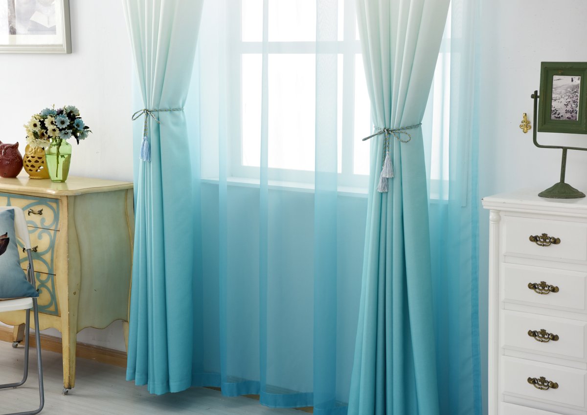 Штора на ленте Нью силка 200х280 см цвет бирюзовый