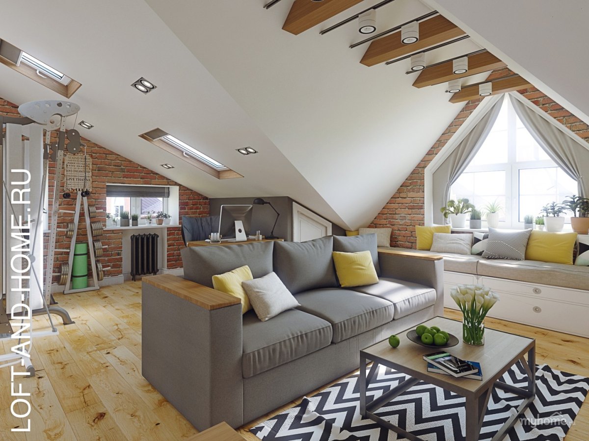 Отделка мансарды