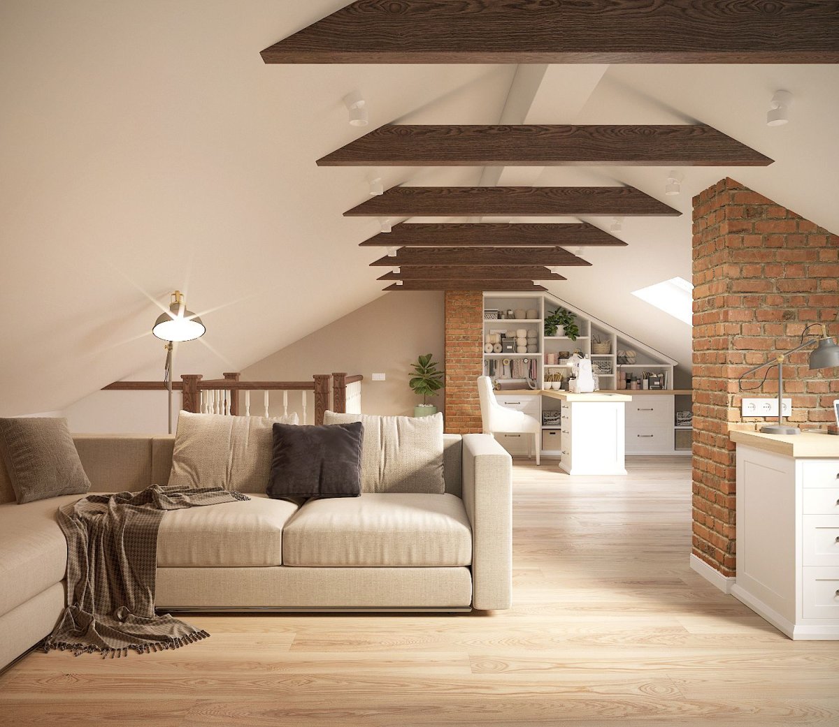 Чердак под вальмовой крышей