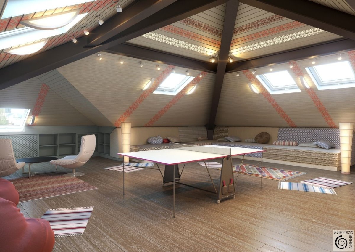 Отделка столбов на мансарде