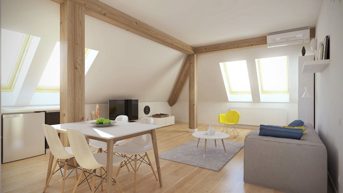 Интерьер мансарды