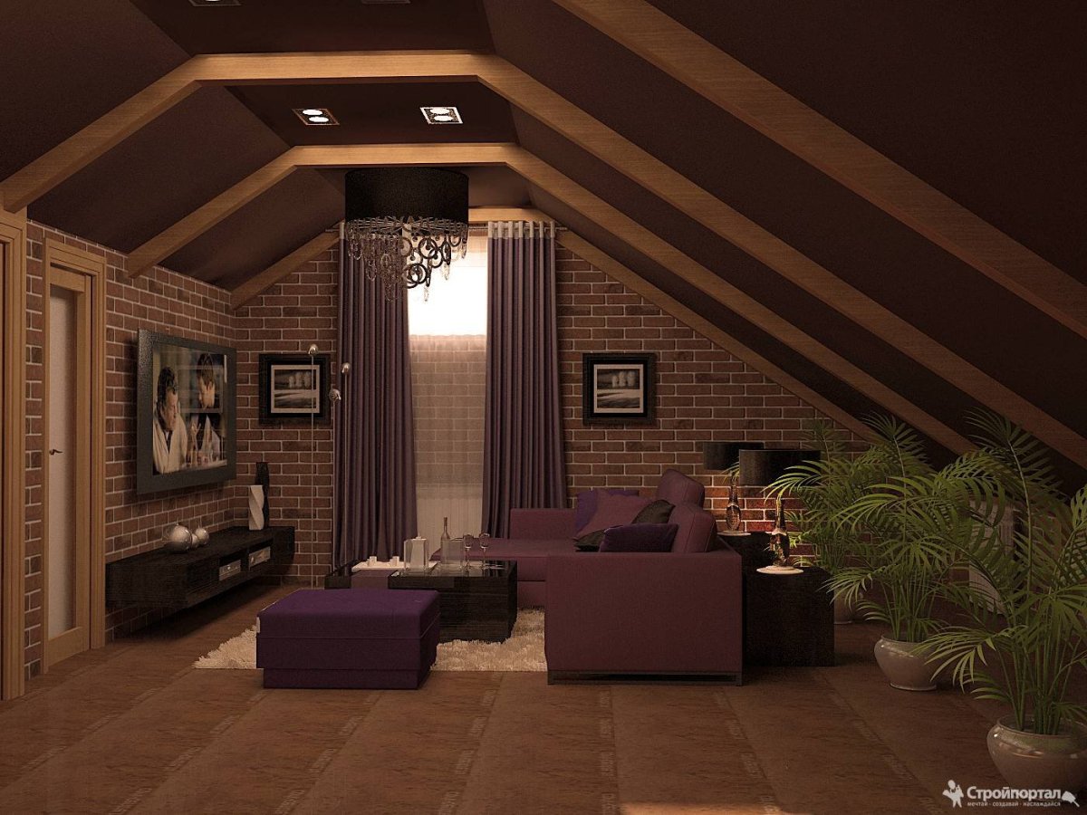 Интерьер мансарды