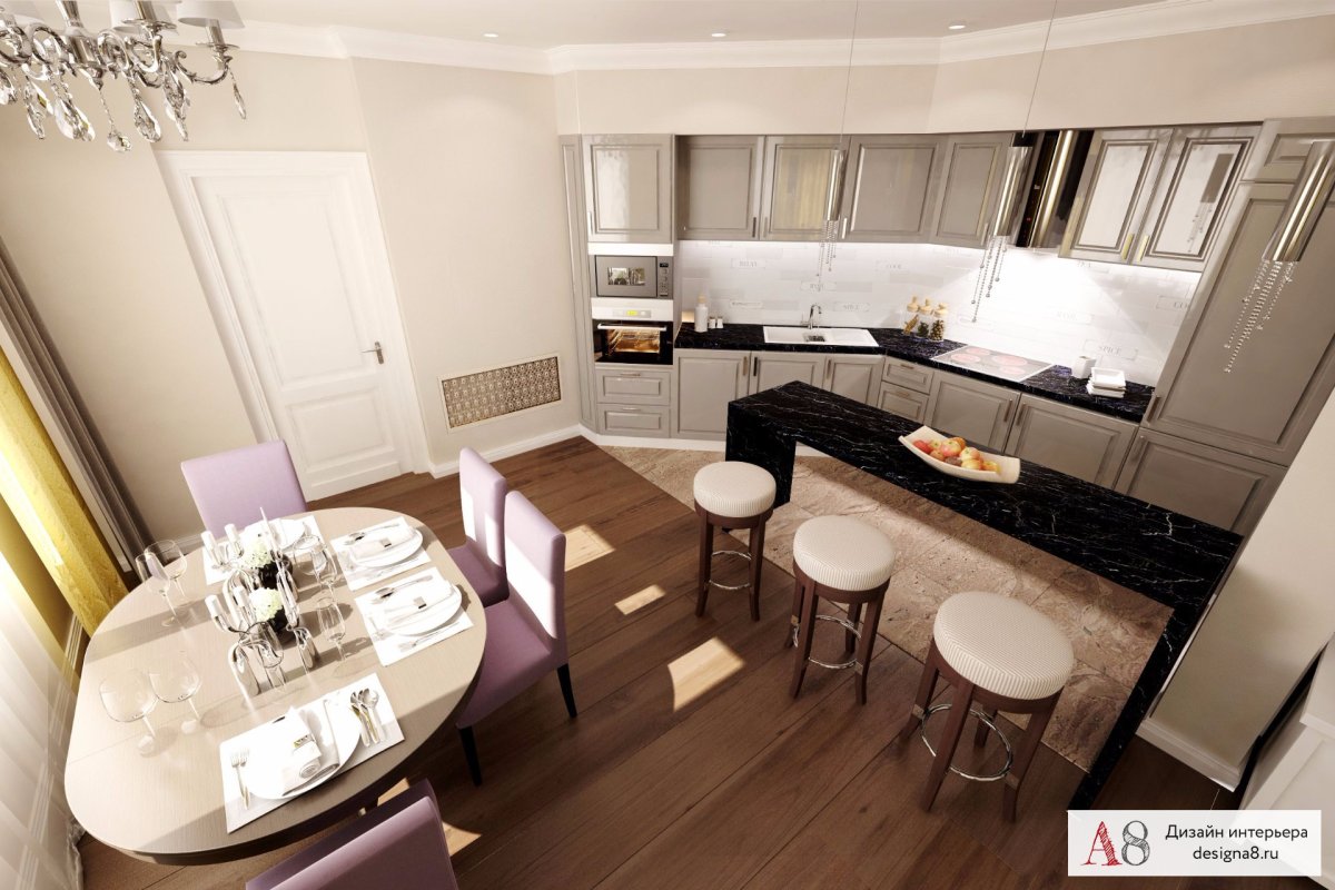 Дизайнерский проект 4 комнатной квартиры