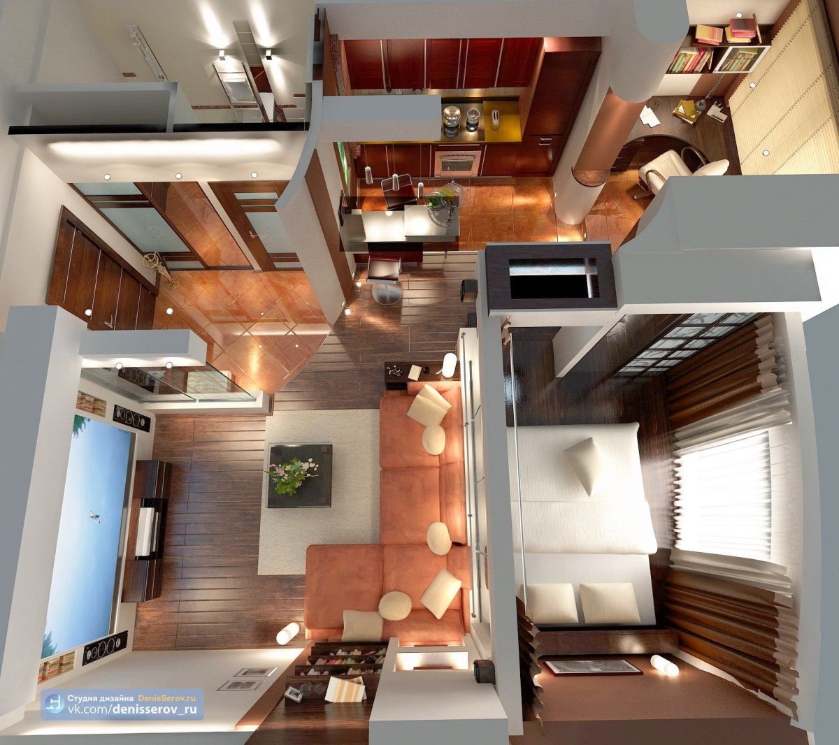 Интерьер маленькой студии