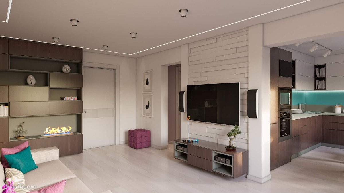 Гостиная студия хрущевка