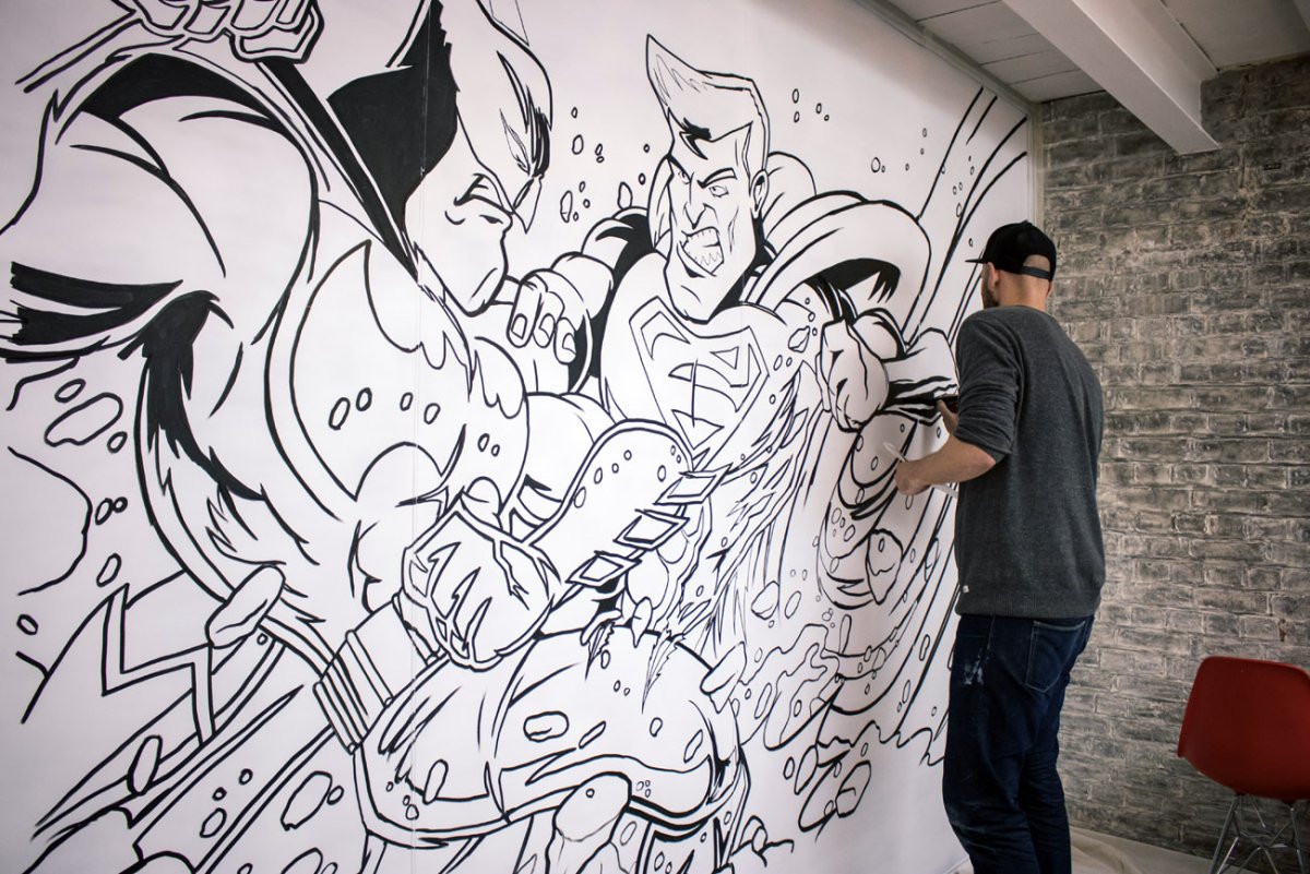 Наброски граффити на стенах