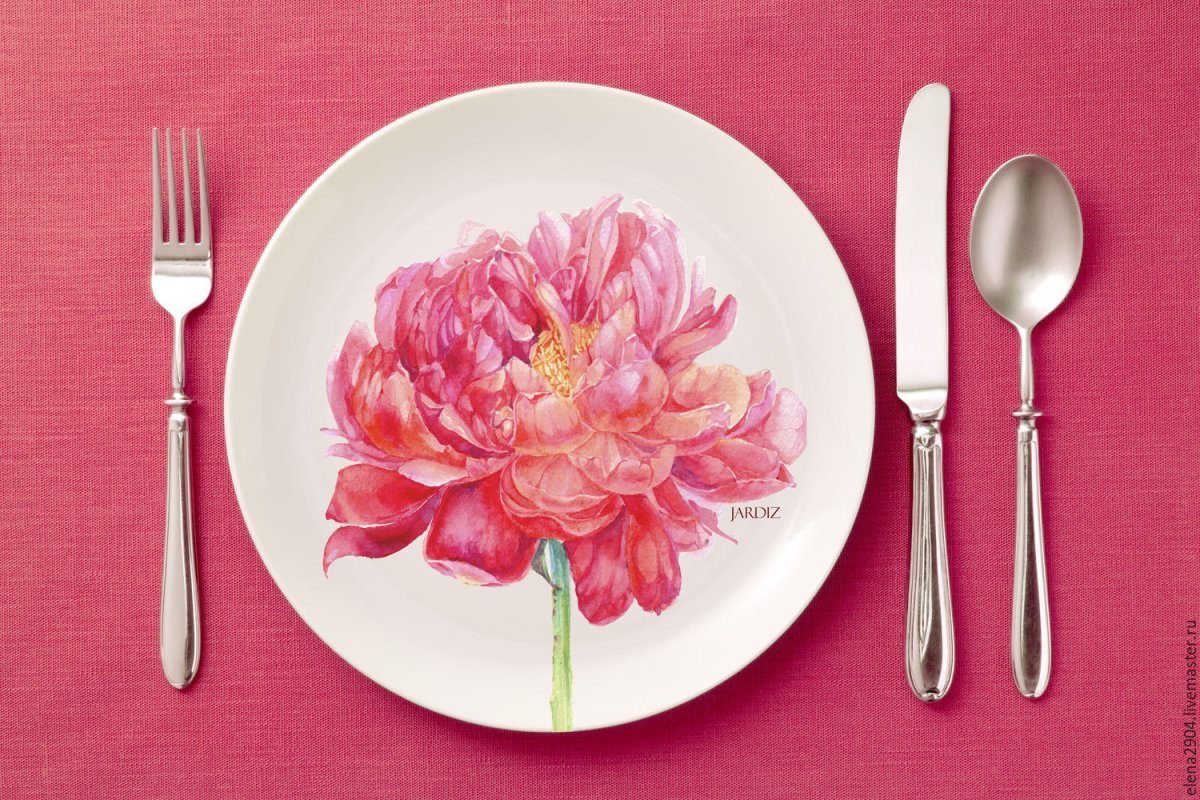 Роспись стеклянной тарелки