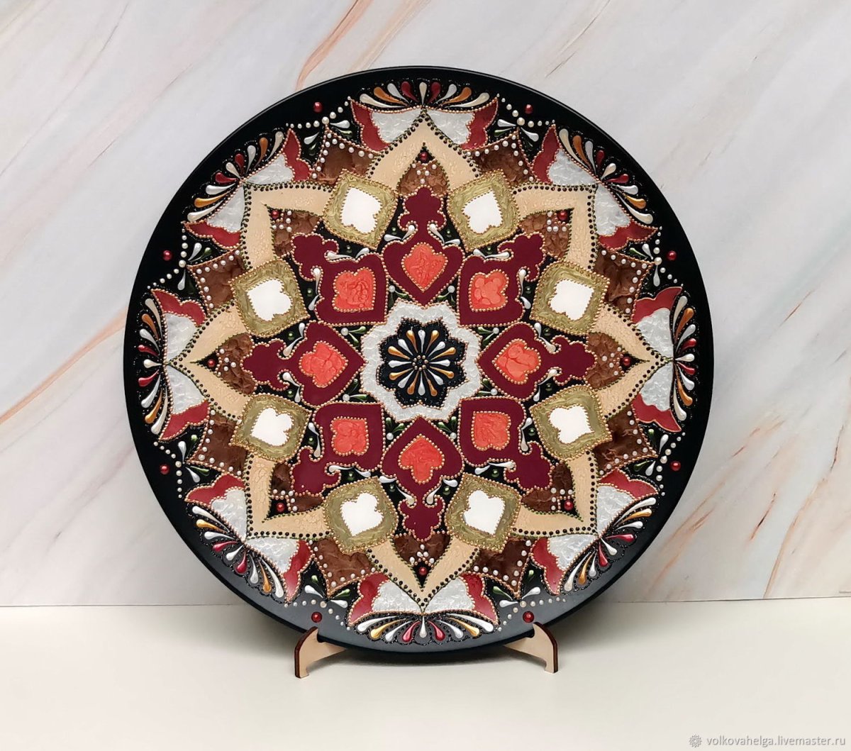 Декор на тарелке с кактусами