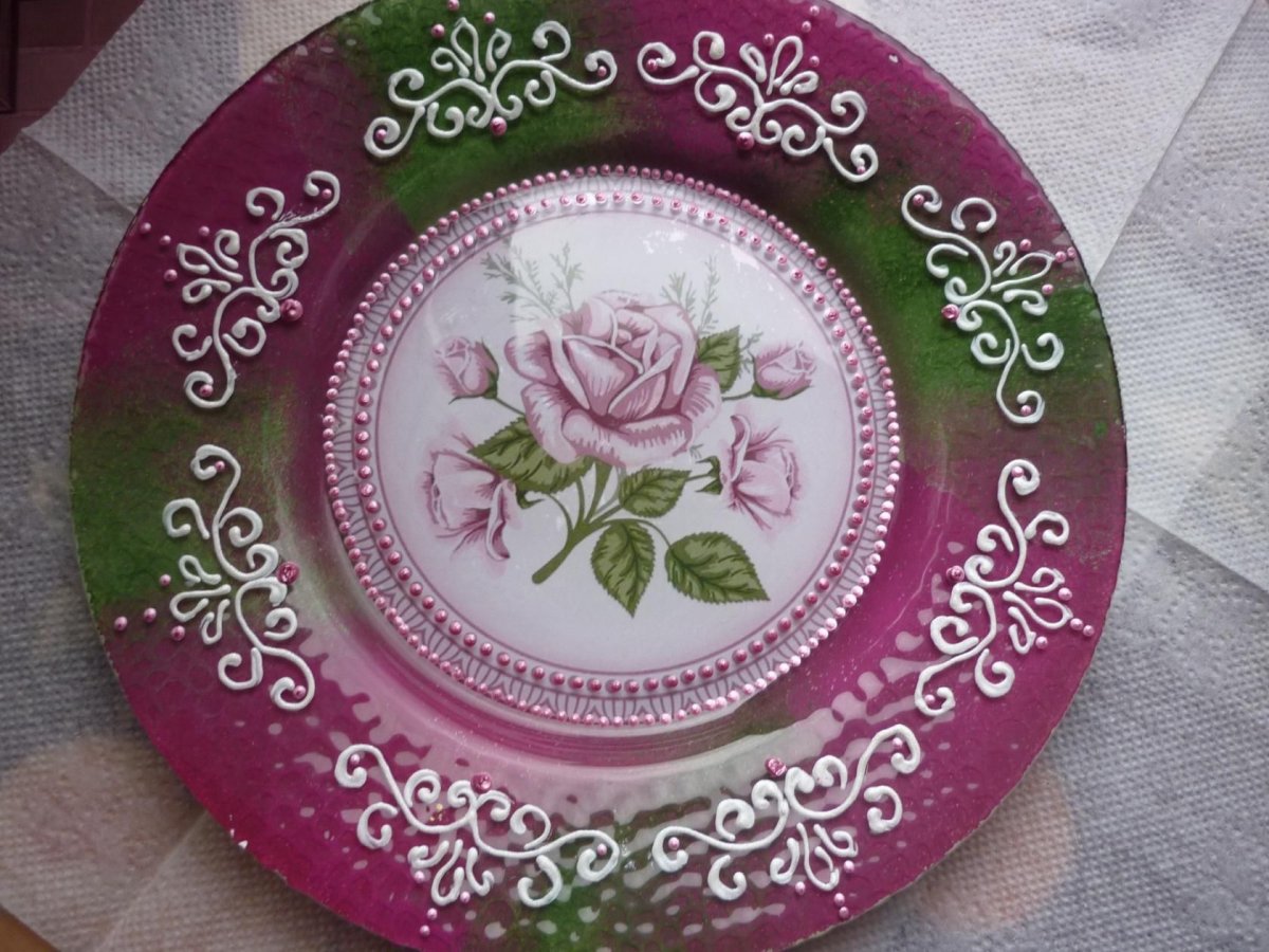 Точечная роспись тарелок Юлия Степанова