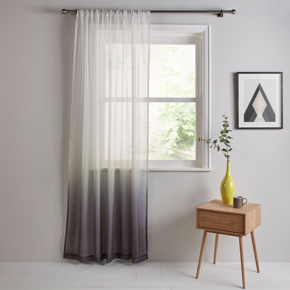 Тюль омбре серая