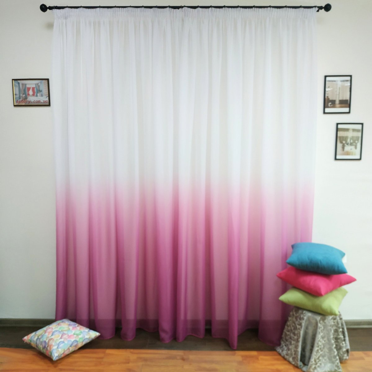 Тюль омбре со шторами