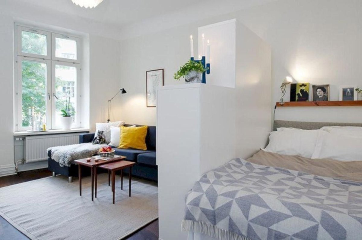 Зонирование спальни в скандинавском стиле