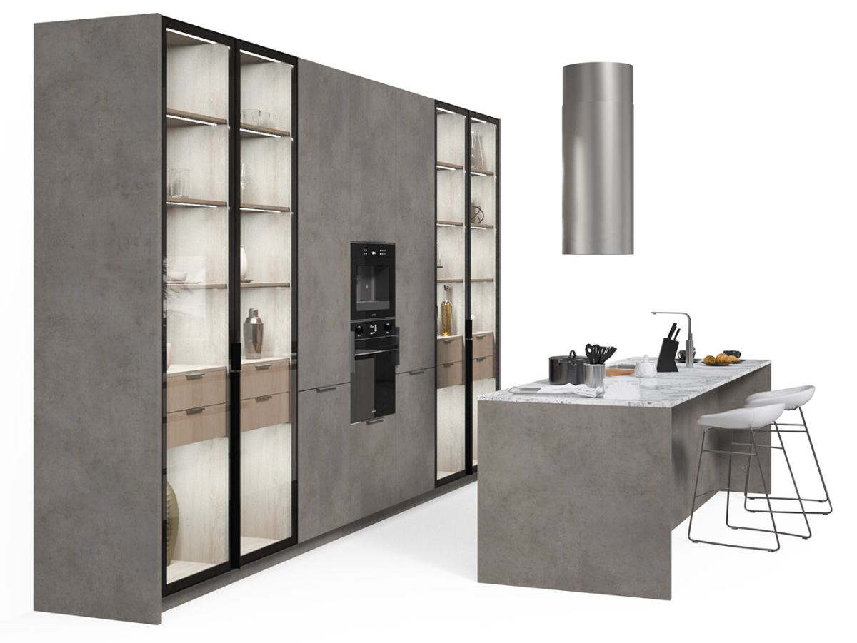 Кухня Эггер бетон Чикаго темный