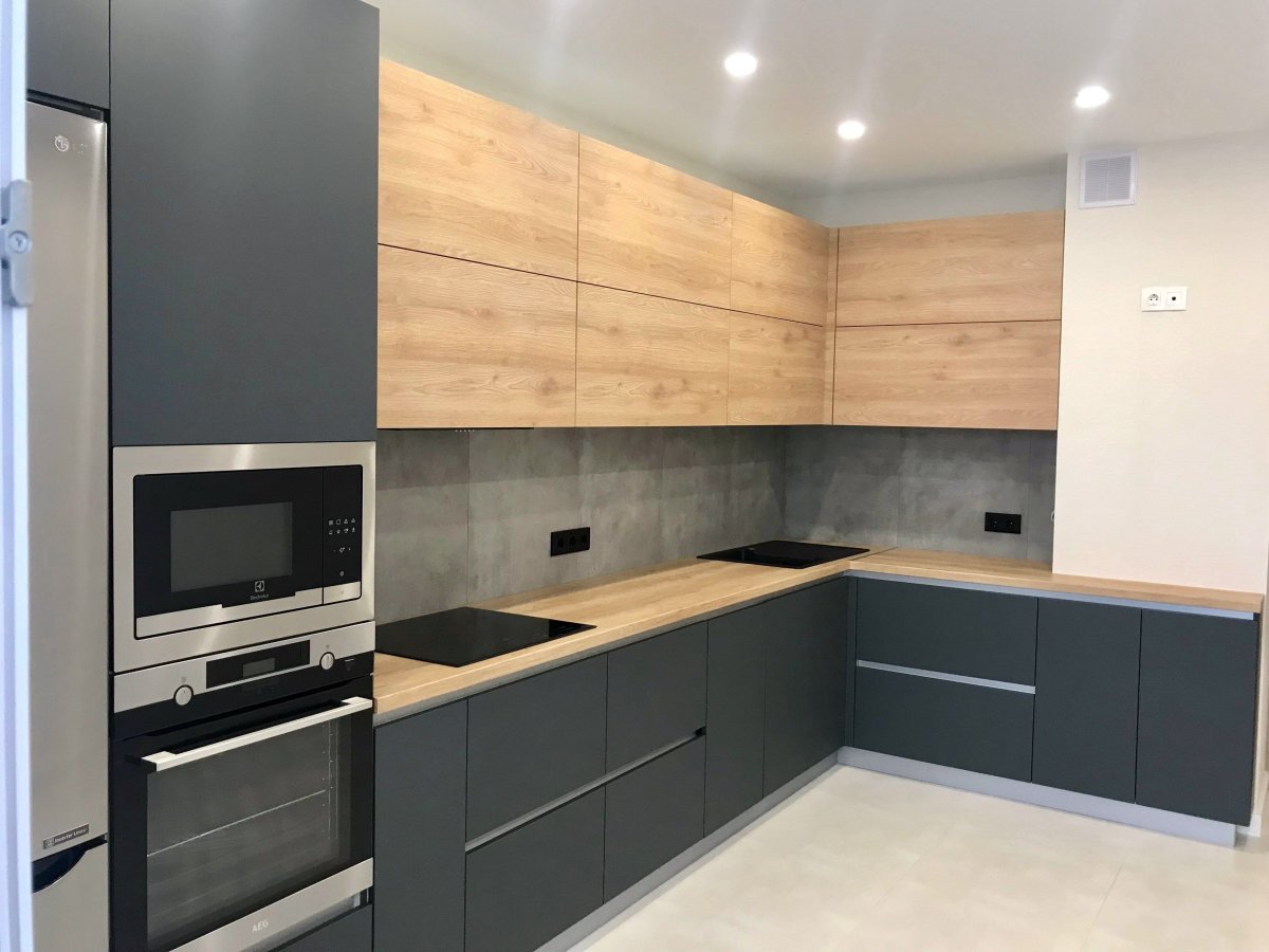 Кухня Эггер бетон Чикаго темный